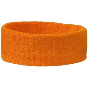 Sportdag hoofd zweetbandjes oranje 5x - Hoofdbandjes team kleur oranje