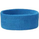 Sportdag hoofd zweetbandjes aqua 5x - Hoofdbandjes team kleur aqua