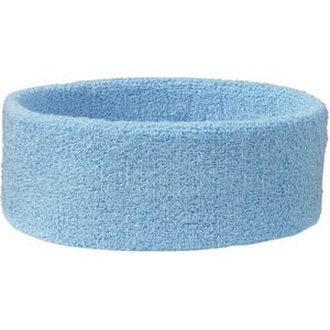 Sportdag hoofd zweetbandjes lichtblauw 5x - Hoofdbandjes team kleur blauw