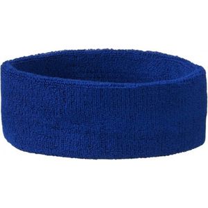 Sportdag hoofd zweetbandjes kobalt blauw 5x - Hoofdbandjes team kleur blauw