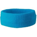 Sportdag hoofd zweetbandjes turquoise blauw 10x - Hoofdbandjes team kleur blauw