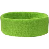 Sportdag hoofd zweetbandjes limegroen 5x - Hoofdbandjes team kleur groen