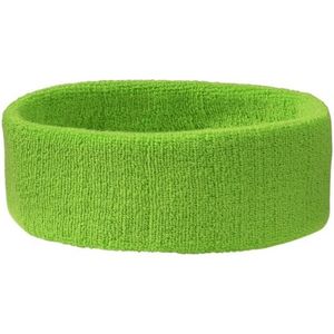 Sportdag hoofd zweetbandjes limegroen 5x - Hoofdbandjes team kleur groen