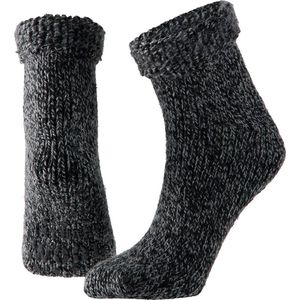 Wollen huis sokken anti-slip voor kinderen zwart maat 27-30
