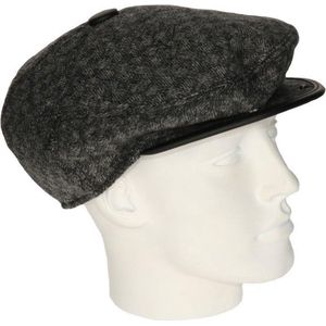 Flat cap donkergrijs acryl/katoen voor heren - Petten