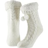 Dames anti-slip huissokken/slofsokken wit mt 35-41