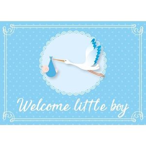 Postkaartje/wenskaartje geboorte/babyshower jongen blauw - Wenskaarten