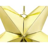 Kerstster decoratie gouden ster lampion 45 cm - Gouden kerststerren hangdecoratie 45 cm