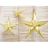 Kerstster decoratie gouden ster lampion 45 cm - Gouden kerststerren hangdecoratie 45 cm