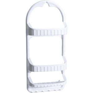 Bathroom Solutions Douche badkamer organiser rekje - wit - kunststof - ophangbaar - 27 x 62 cm
