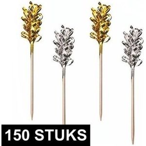 150x Zilver- en goudkleurige cocktail prikkers - Cocktailprikkers