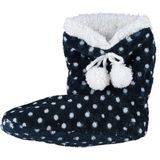 Meisjes hoge sloffen/pantoffels stippenprint blauw maat 28-30