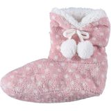 Meisjes hoge sloffen/pantoffels stippenprint roze mt 28-30