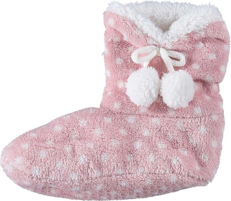 Apollo - Meisjes Sloffen - Roze - Polyester - Hoge Sloffen met Stippenprint