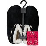 Spaanse Sloffen - Zwart - Suède - Gevoerd met Wol