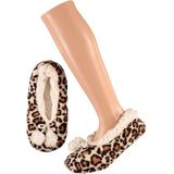 Apollo - Ballerina Pantoffels - Bruin - Luipaard Print - Dames