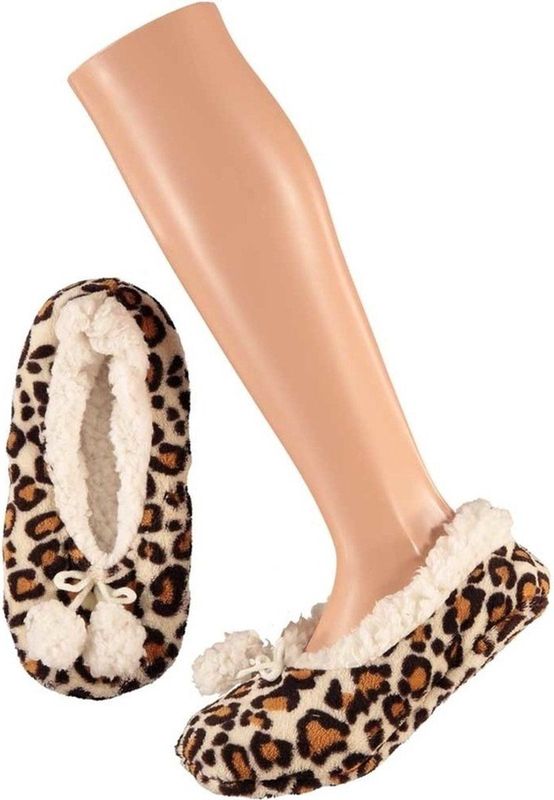 Apollo - Ballerina Pantoffels - Bruin - Luipaard Print - Dames