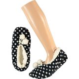 Apollo - Dames Sloffen - Blauw - Polyester - Pantoffels met Stippenprint
