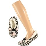 Meisjes ballerina pantoffels/sloffen zebra maat 28-30