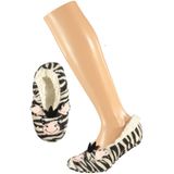 Apollo - Ballerina Pantoffels - Multi - Polyester - Huissloffen in Zebra Design