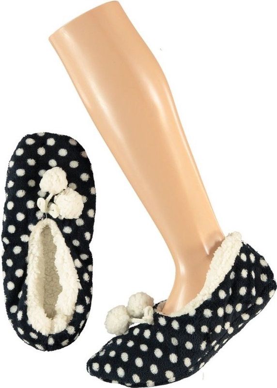 Donkerblauw - Ballerina Sloffen - Stipjes Print - 100% Polyester - Kinderen