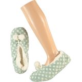 Mintgroen - Ballerina Pantoffels - Stippenprint - 100% Polyester - Kinderen