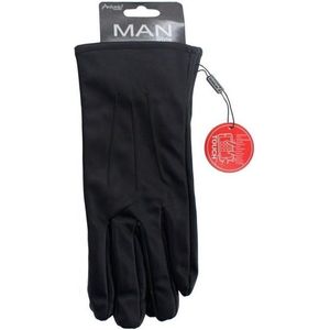 Touchscreen handschoenen lederlook zwart voor heren S/M