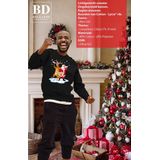 Bellatio - Dronken Kerstman en Rudolf - Sweater - Zwart - Katoen