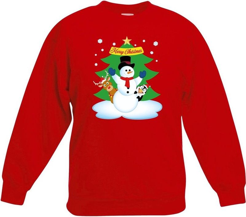 Bellatio Decorations - Kersttrui - Rood - Katoen