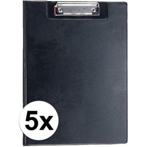 5x stuks Clipboards zwart A4