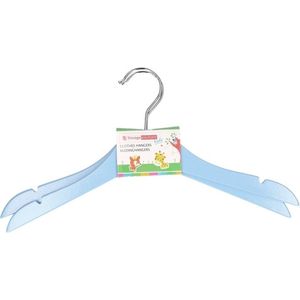 Stevige kledinghangers voor kinderen 2x stuks hout - Klerenhangers lichtblauw