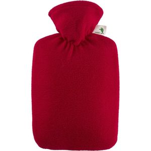 Fleece kruik rood 1,8 liter met hoes - warmwaterkruik