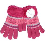 Gebreide winter handschoenen fuchsia roze fuchsia roze met pluch