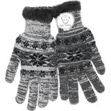 Gebreide winter handschoenen grijs met Nordic print voor heren