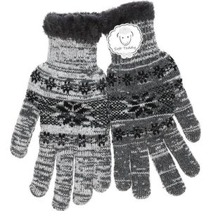 Grijze warme handschoenen met Nordic print voor heren - Handschoenen - volwassenen