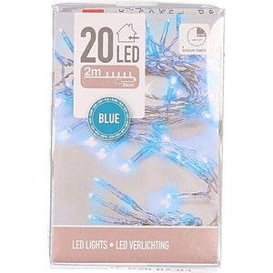 Blauw lichtsnoer clusterverlichting op batterijen 200 cm - feestverlichting snoeren