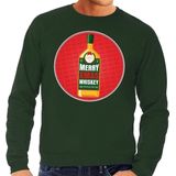 Foute kersttrui Merry Christmas whiskey groen heren
