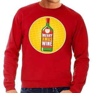 Foute kersttrui Merry Christmas wine rood heren