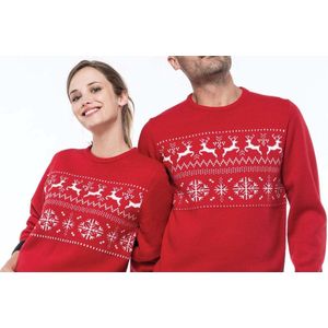 Foute Kersttrui - Sneeuwpop - Rood/Wit - Acryl