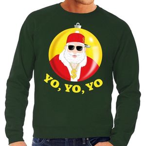 Bellatio Decorations - Hip Hop Kersttrui - Groen - Katoen