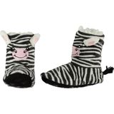 Kinder hoge dieren pantoffels/sloffen zebra