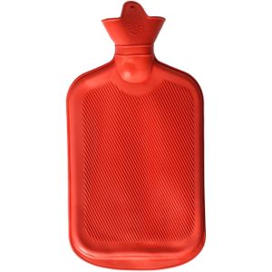 Warmwaterkruik - oranjerood - 18 x 36 cm - 2 liter - kruiken - warm water