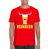 Foute Kerst t-shirt Reinbeer rood voor heren