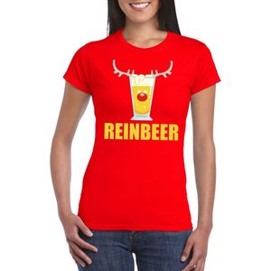 Foute Kerst t-shirt Reinbeer rood voor dames