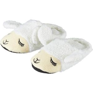 Kinder dieren pantoffels/sloffen lama/alpaca wit slippers 30/31