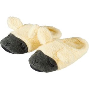 Kinder dieren pantoffels sloffen lama alpaca beige slippers
