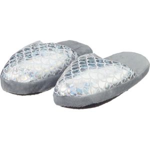 Kinder pantoffels/sloffen zeemeermin zilver slippers 30/31