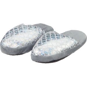 Kinder pantoffels/sloffen zeemeermin zilver slippers 32/33
