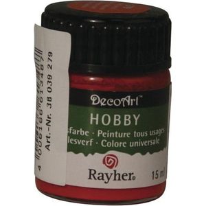 Hobby acrylverf wijnrood 15 ml