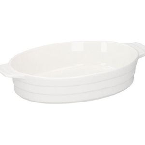 Ovale ovenschaal keramiek wit 31 cm - Ovenschalen/braadslede - Ovenschotel schalen - Bakvorm